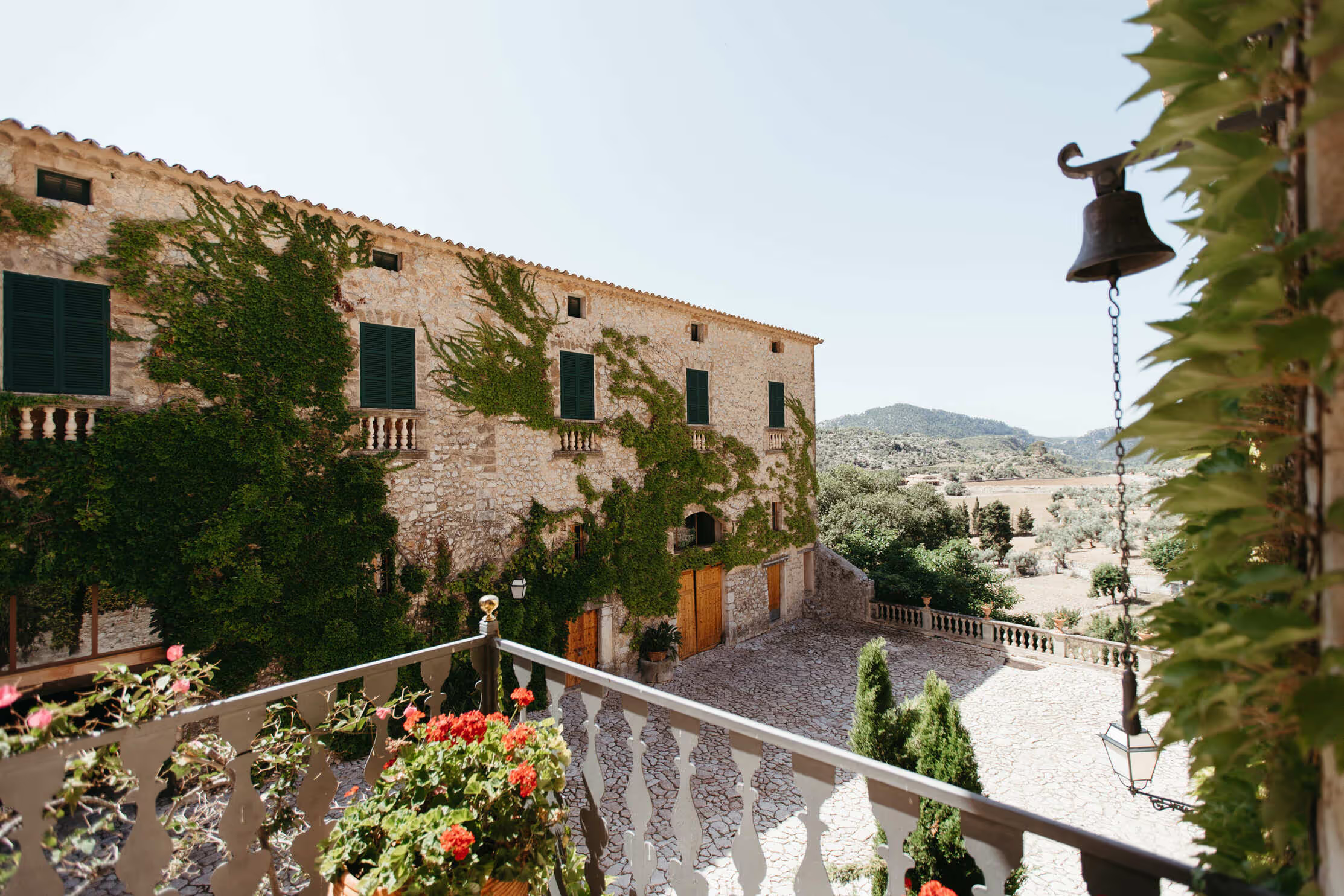 Stone courtyard at Finca Comassema